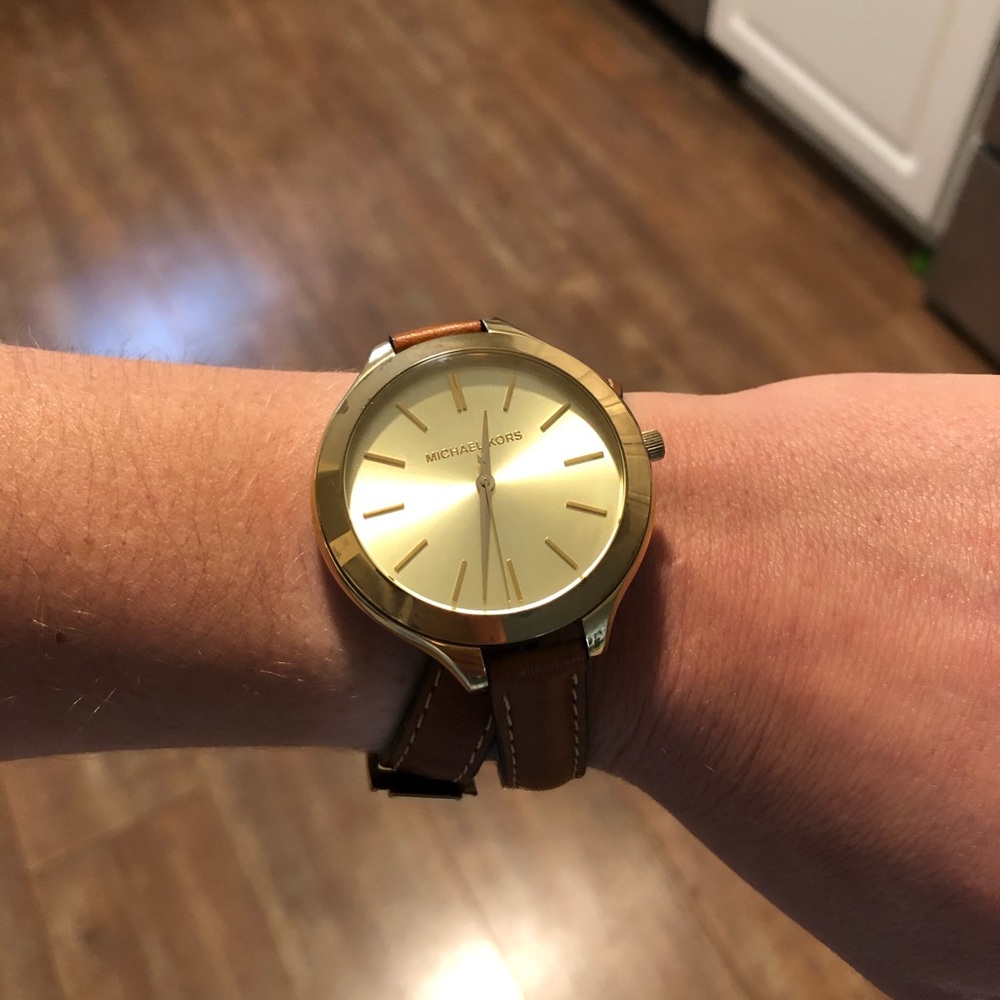 Michael Kors Leather Wrap watch